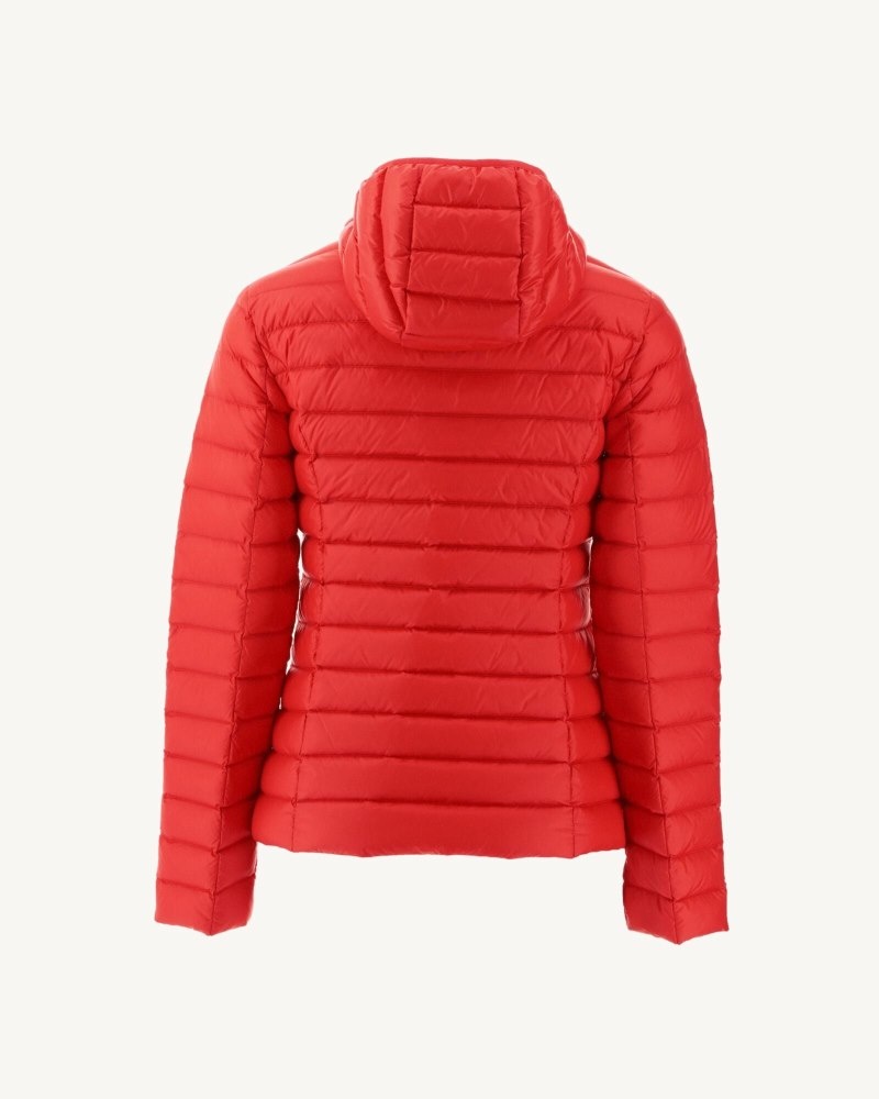 Bright Red JOTT Cloe Lightweight Hooded Women's Down Jackets | NUG-9009