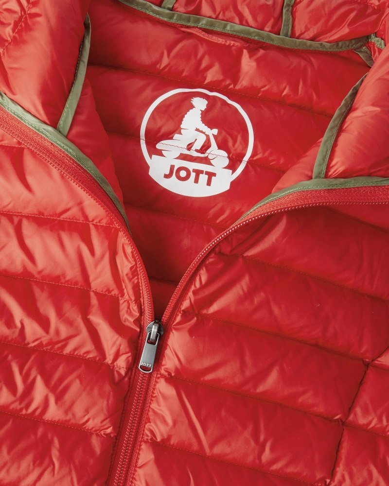 Bright Red JOTT Cloe Lightweight Hooded Women's Down Jackets | NUG-9009