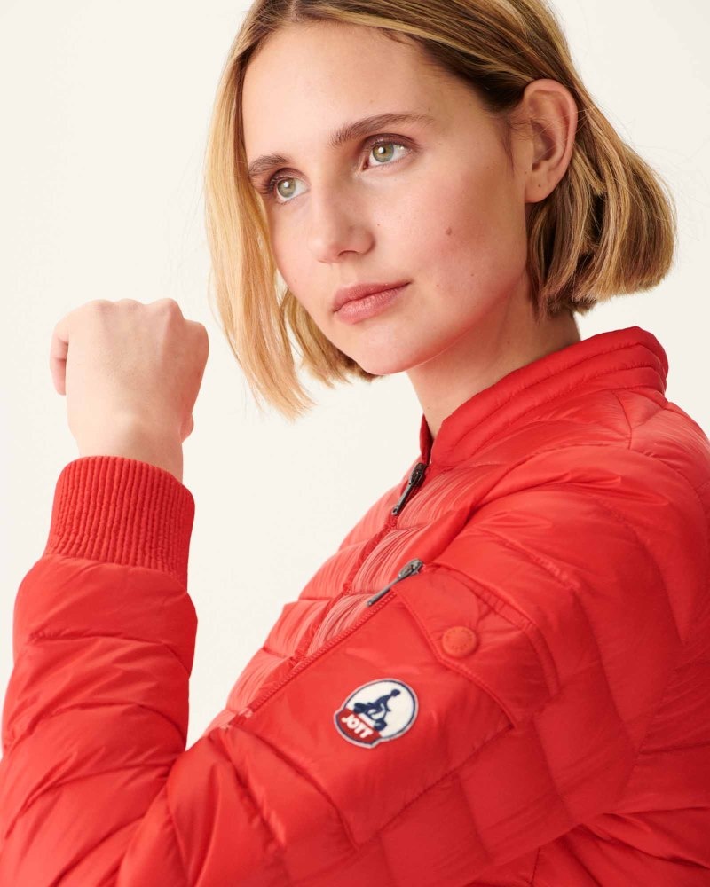 Bright Red JOTT Emmy Lightweight Women's Down Jackets | BSI-4478