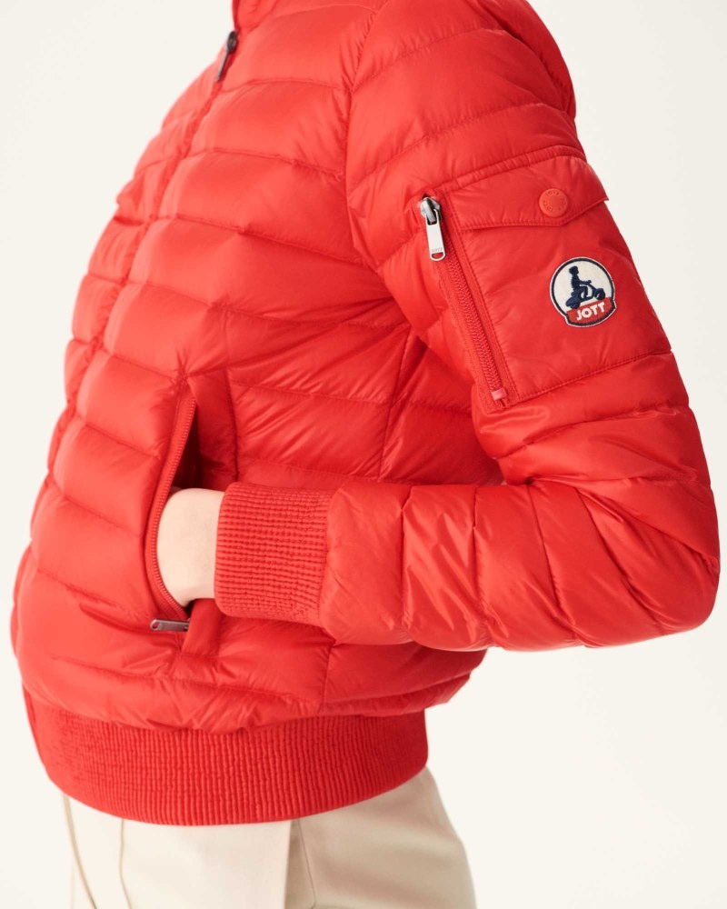 Bright Red JOTT Emmy Lightweight Women's Down Jackets | BSI-4478