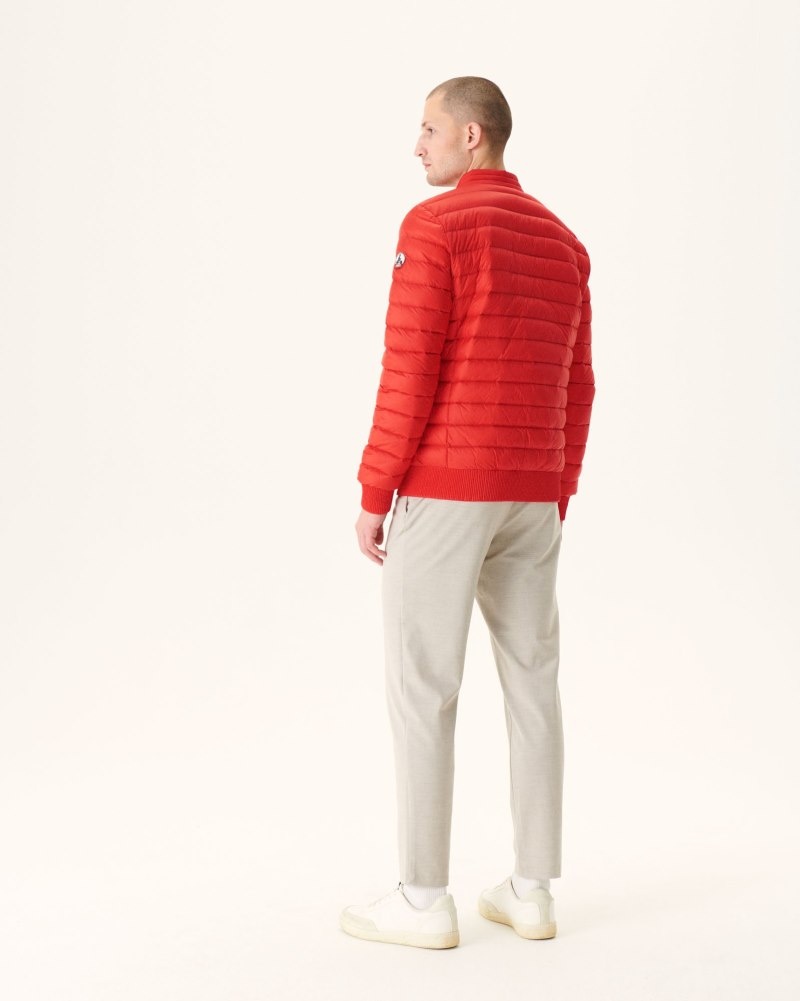 Bright Red JOTT Jordan Lightweight Men's Puffer Jackets | NOK-0917