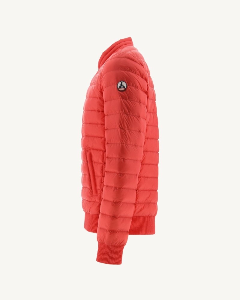 Bright Red JOTT Jordan Lightweight Men's Puffer Jackets | NOK-0917