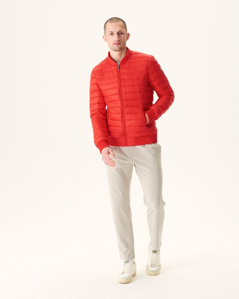 Bright Red JOTT Jordan Lightweight Men's Puffer Jackets | NOK-0917