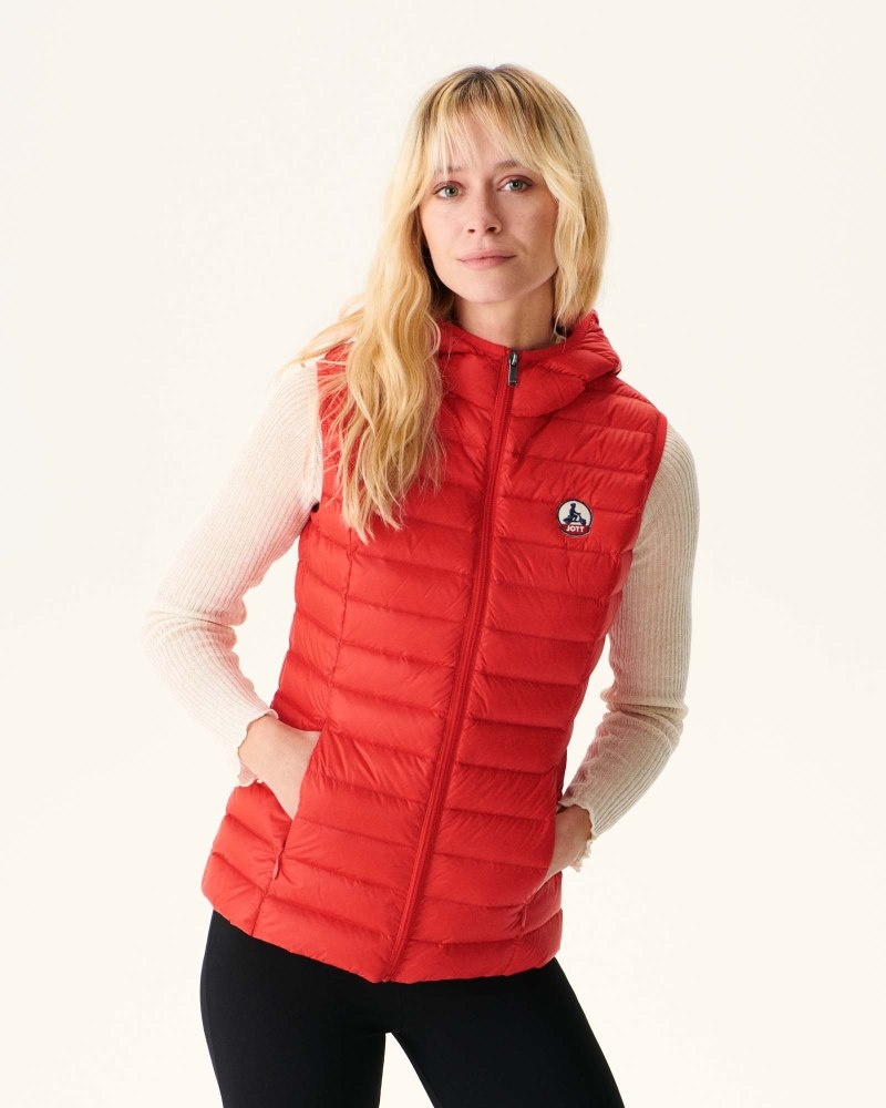 Bright Red JOTT Mali Light Sleeveless Women\'s Padded Jackets | ZFN-0649