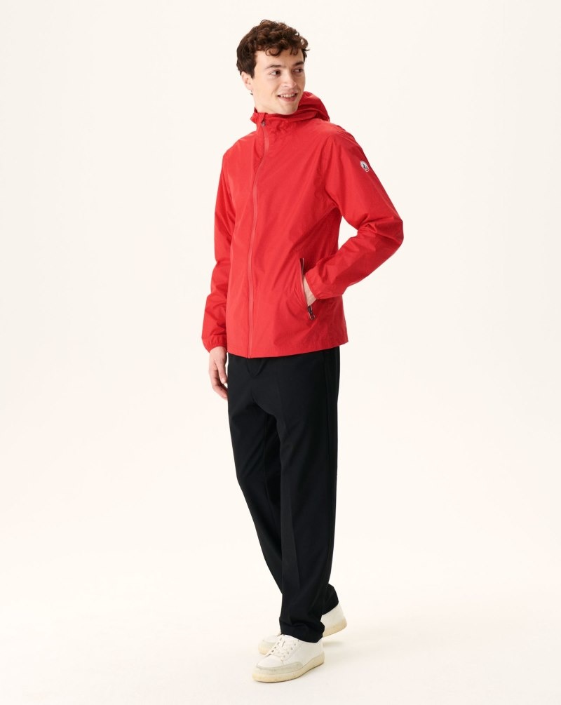 Bright Red JOTT Manila Packable Hooded Men's Jackets | BSR-4327