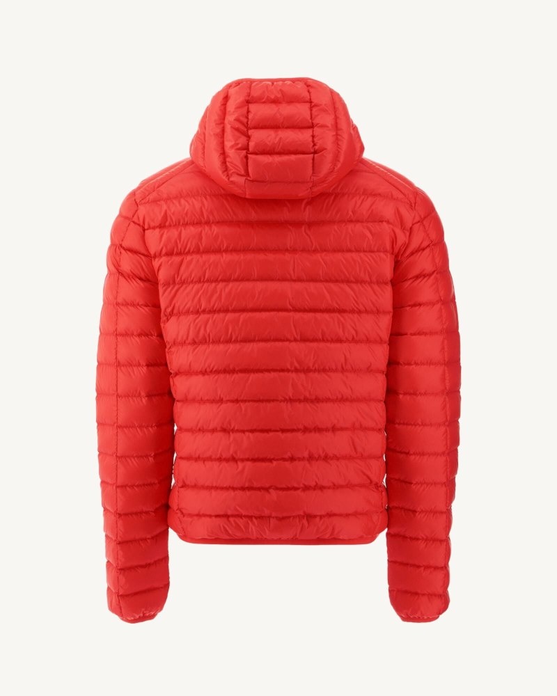 Bright Red JOTT Nico Light Hooded Men's Down Jackets | MTP-9149