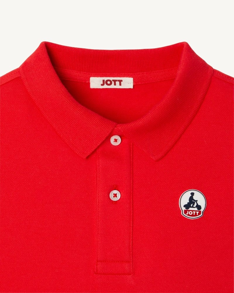 Bright Red JOTT Salvador Kids' Polo Shirts | CXK-9837