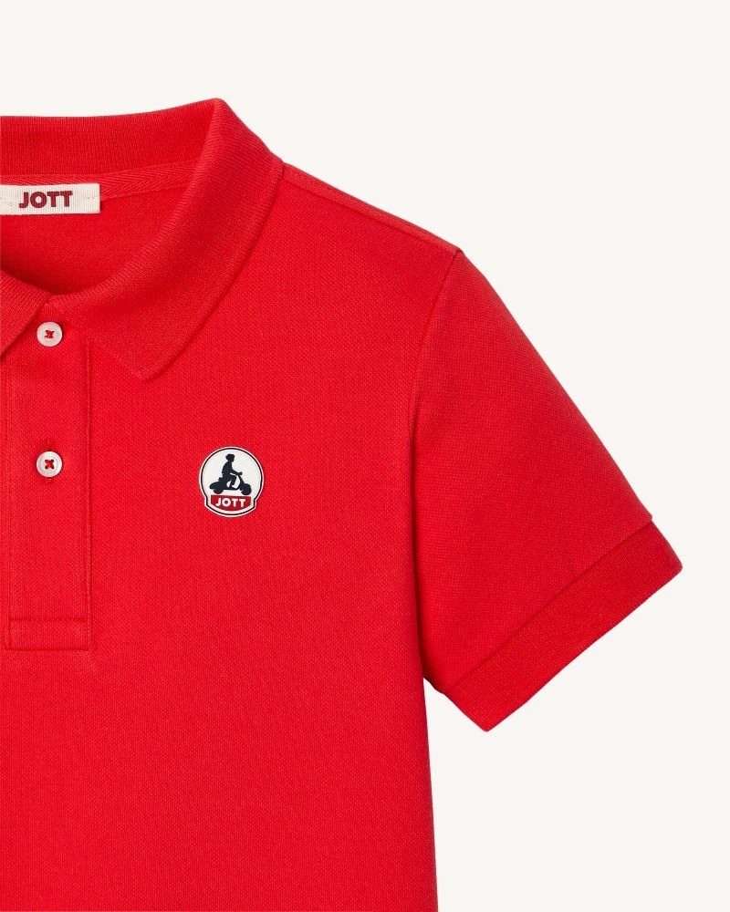 Bright Red JOTT Salvador Kids' Polo Shirts | CXK-9837