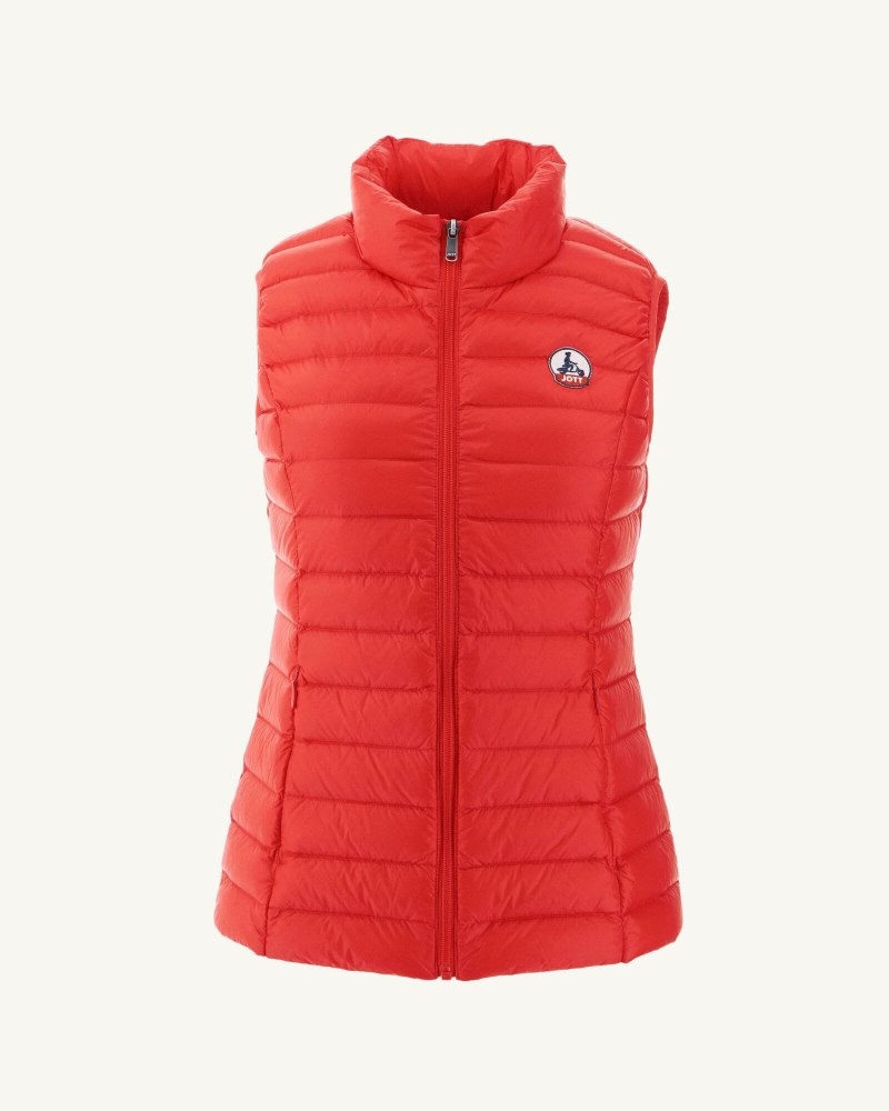 Bright Red JOTT Seda Light Sleeveless Women's Down Jackets | TIF-1598