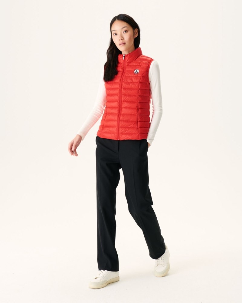 Bright Red JOTT Seda Light Sleeveless Women's Down Jackets | TIF-1598