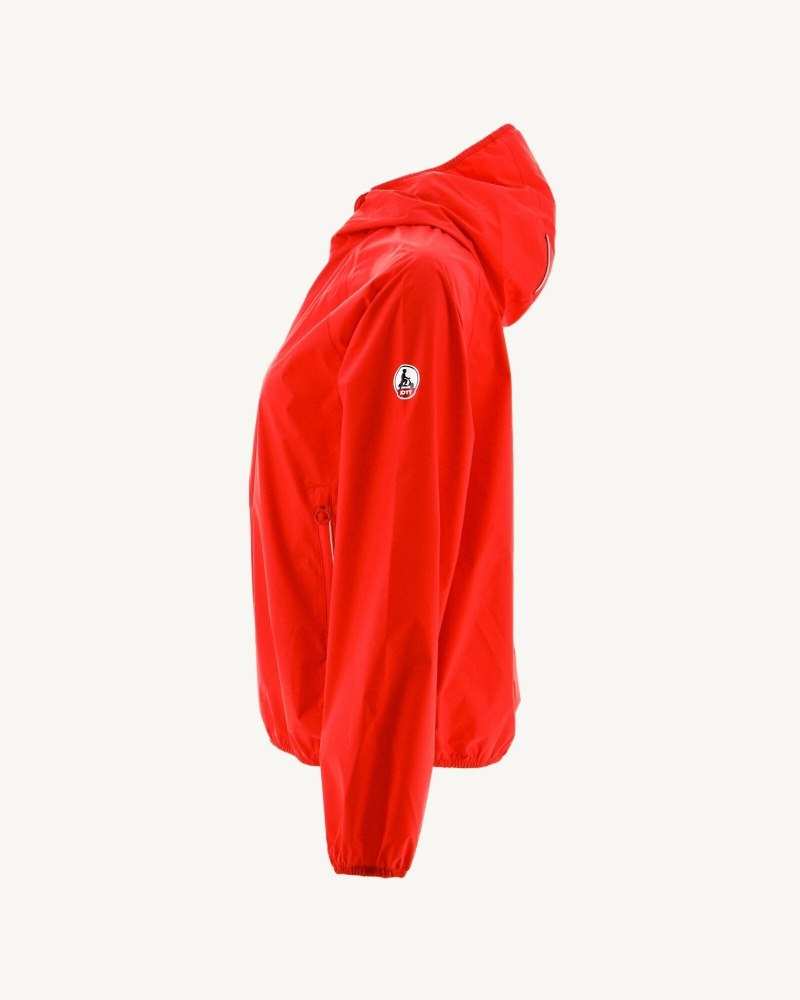 Bright Red JOTT Singapore Pouchable Waterproof Women's Jackets | WPY-0629