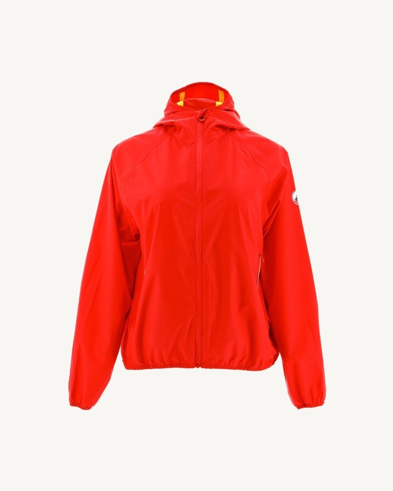 Bright Red JOTT Singapore Pouchable Waterproof Women\'s Jackets | WPY-0629