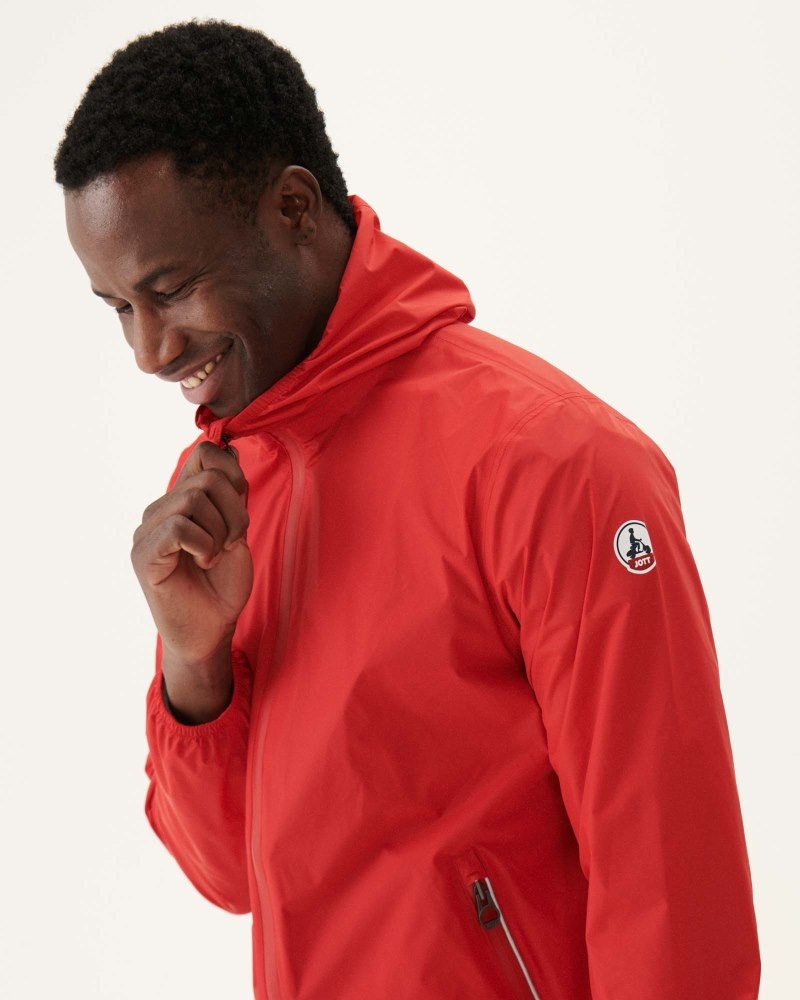 Bright Red JOTT Stockholm Pocketable Men's Rain Coats | KMP-2744