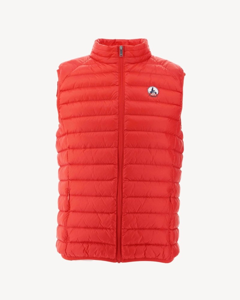 Bright Red JOTT Tom Sleeveless Men's Down Jackets | UKR-0300