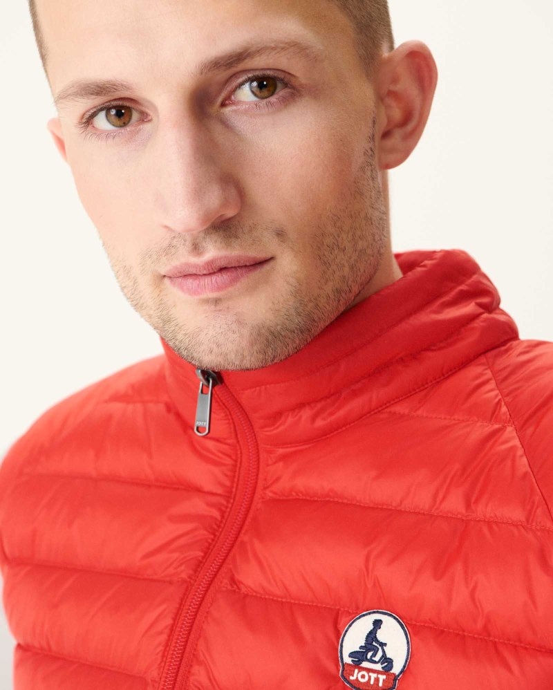 Bright Red JOTT Tom Sleeveless Men's Down Jackets | UKR-0300