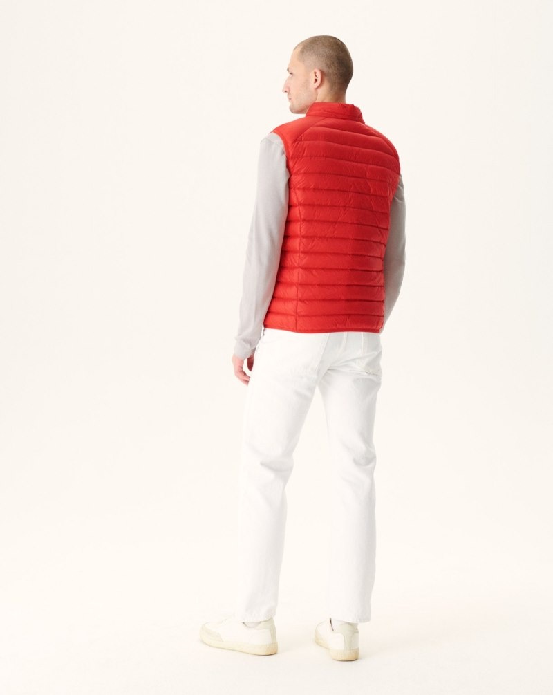 Bright Red JOTT Tom Sleeveless Men's Down Jackets | UKR-0300