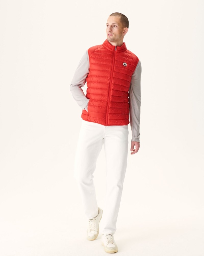 Bright Red JOTT Tom Sleeveless Men's Down Jackets | UKR-0300