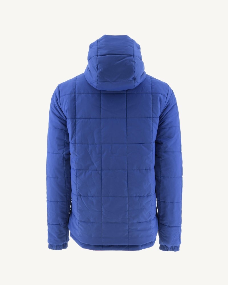 Bright Red / Dark Blue JOTT Vigo Reversible Ultralight Hooded Men's Down Jackets | QNM-0314