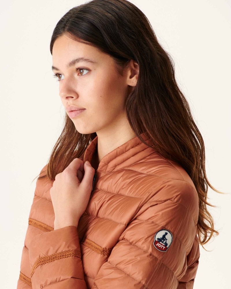 Brown JOTT Andorra Short Lightweight Women's Jackets | VMS-0882