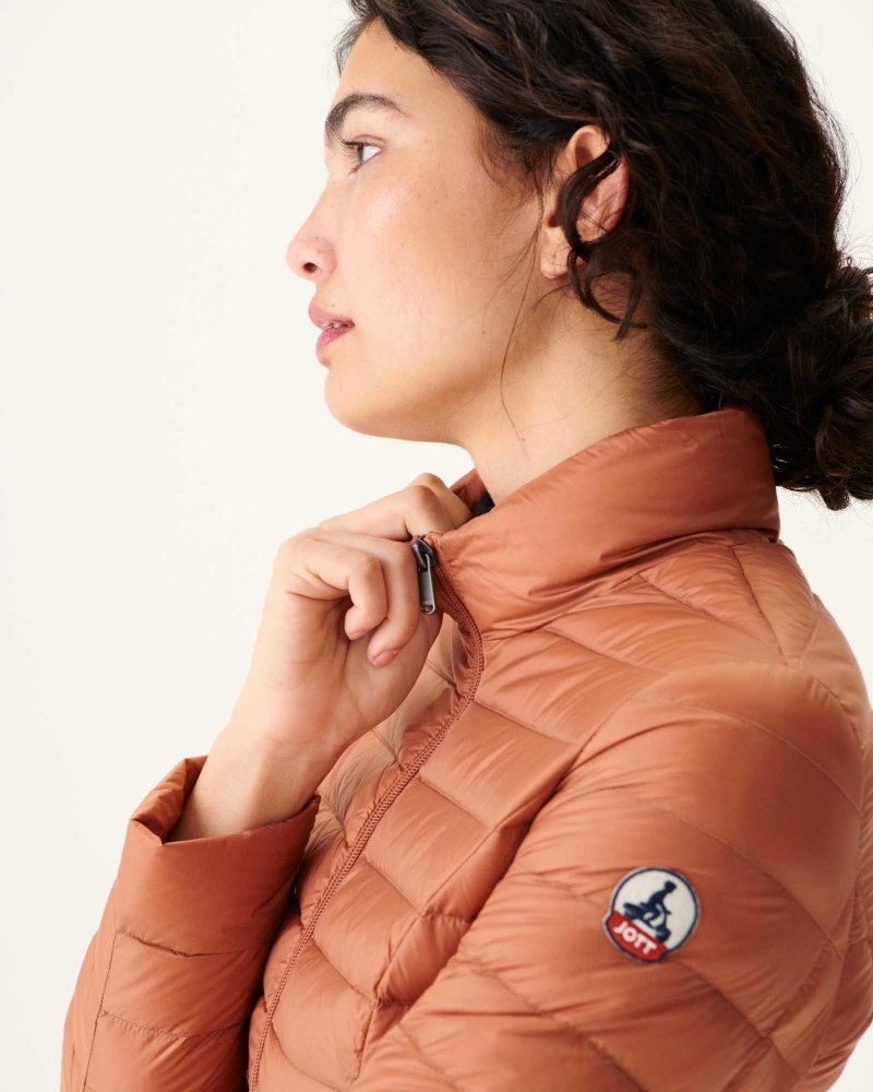 Brown JOTT Cha Lightweight Women's Padded Jackets | LCF-4257