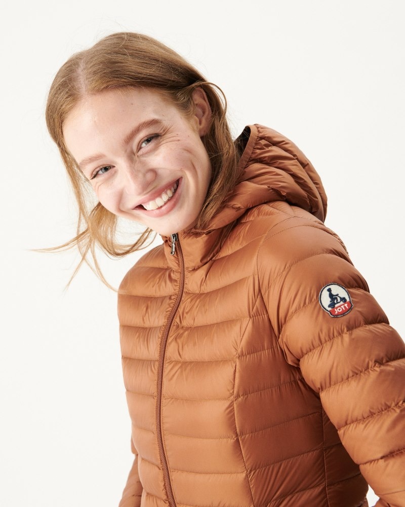 Brown JOTT Cloe Lightweight Hooded Women's Down Jackets | LHH-6043