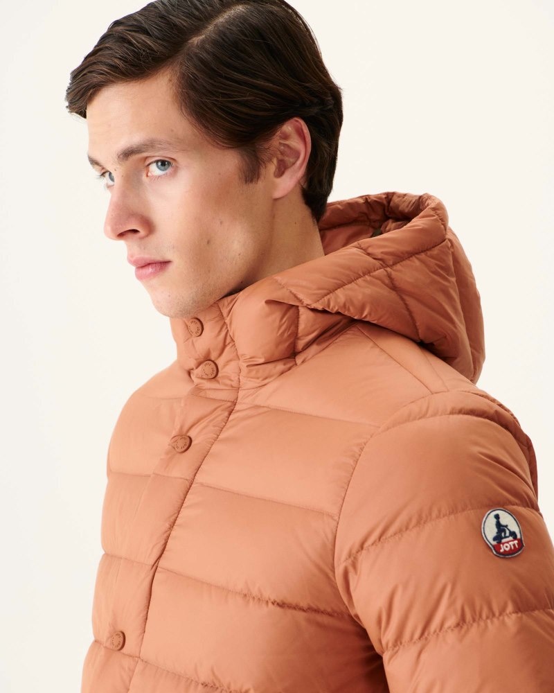 Brown JOTT Jorge Hooded Men's Puffer Jackets | YJG-6378