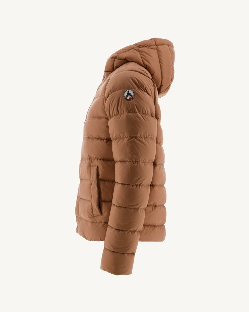 Brown JOTT Jorge Hooded Men's Puffer Jackets | YJG-6378