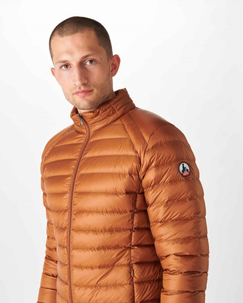 Brown JOTT Lightweight Mat Men's Down Jackets | TXX-4644