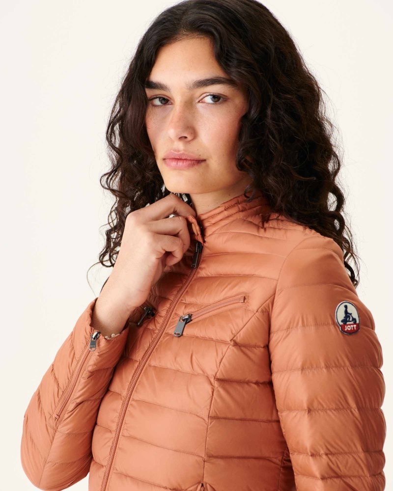 Brown JOTT Nina Lightweight Women's Padded Jackets | HMB-5452