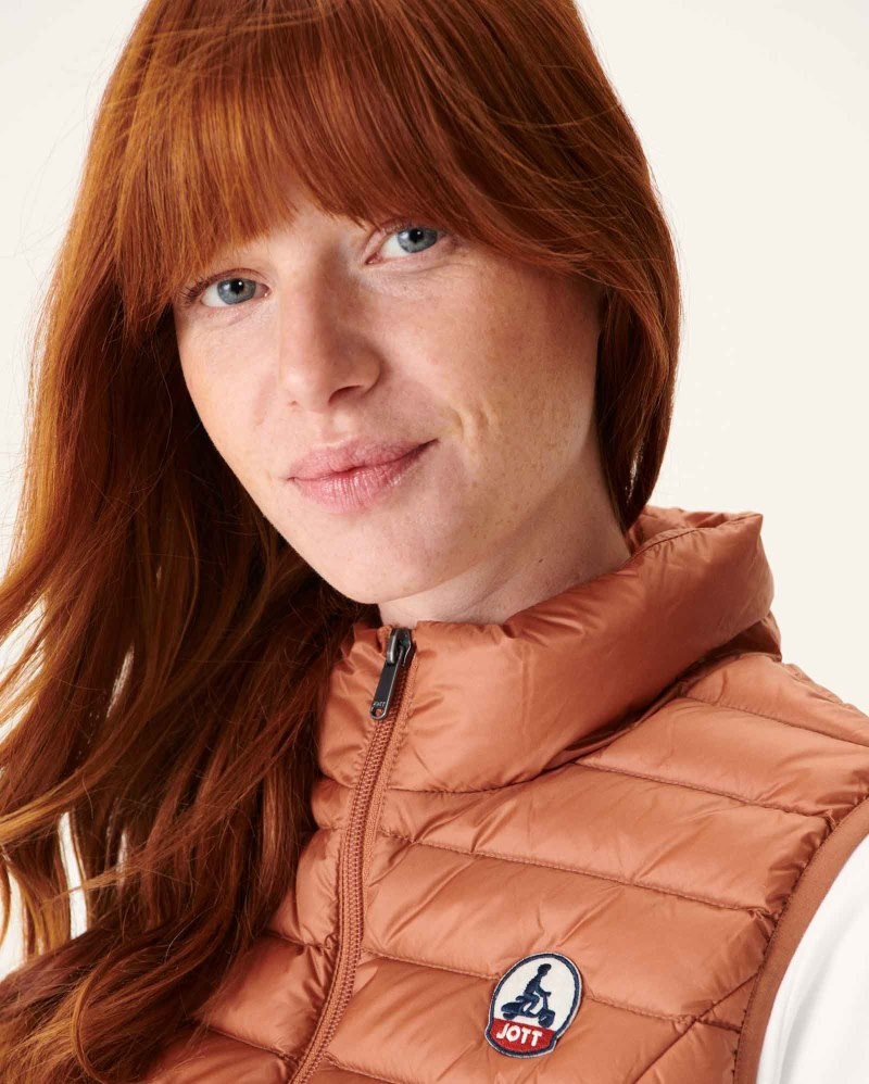 Brown JOTT Seda Light Sleeveless Women's Down Jackets | GUU-9702