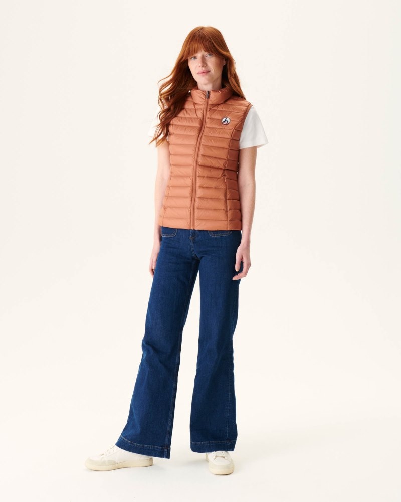 Brown JOTT Seda Light Sleeveless Women's Down Jackets | GUU-9702