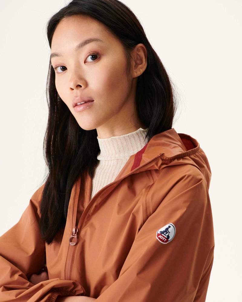 Brown JOTT Singapore Packable Waterproof Women's Jackets | DIF-6765