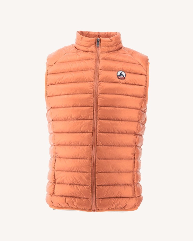 Brown JOTT Tom Sleeveless Men's Down Jackets | WLD-7069