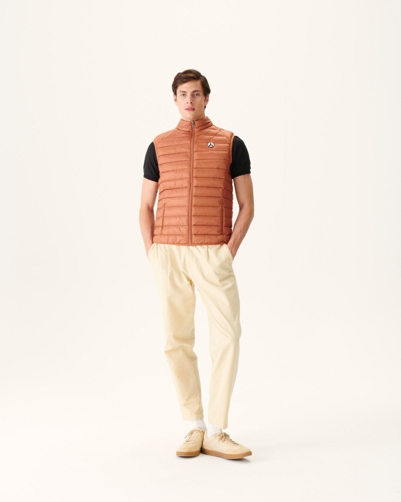 Brown JOTT Tom Sleeveless Men's Down Jackets | WLD-7069