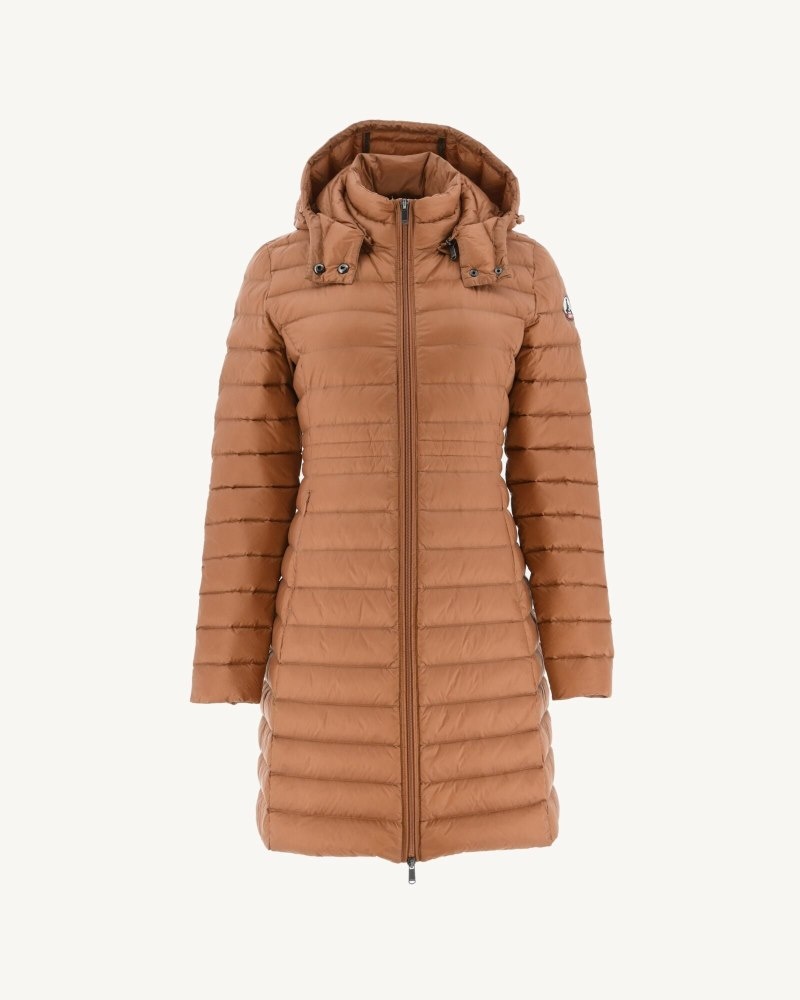 Brown JOTT Vero Long Hooded Women's Puffer Jackets | LLM-5771