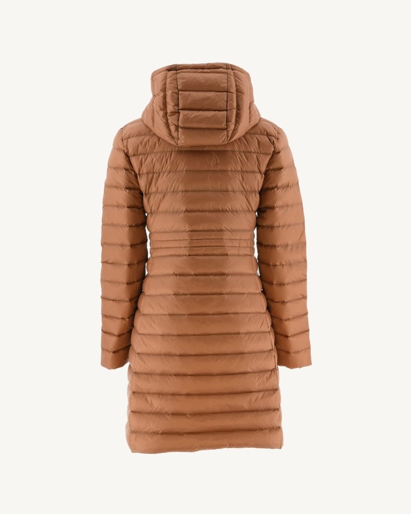 Brown JOTT Vero Long Hooded Women's Puffer Jackets | LLM-5771