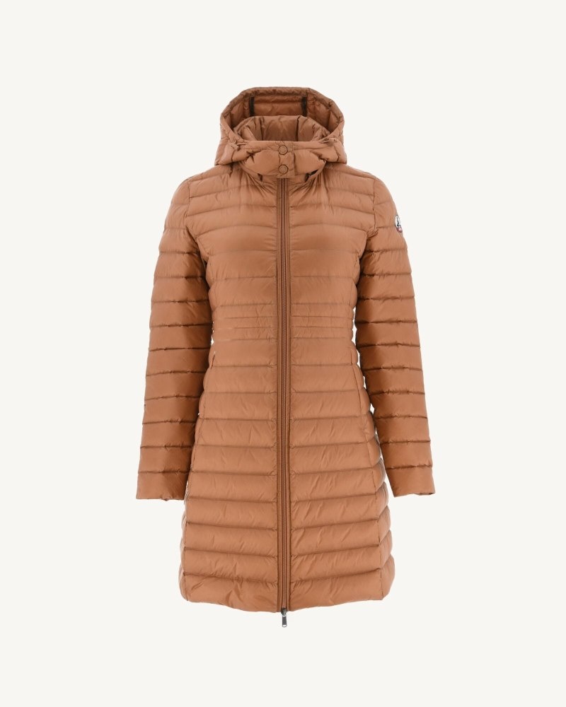 Brown JOTT Vero Long Hooded Women's Puffer Jackets | LLM-5771