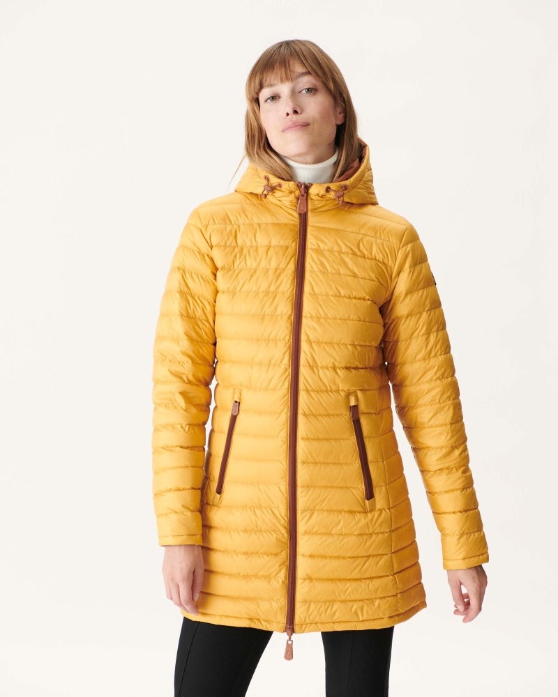 Brown / Mustard JOTT Reversible Moscow Women's Puffer Jackets | GOU-4693