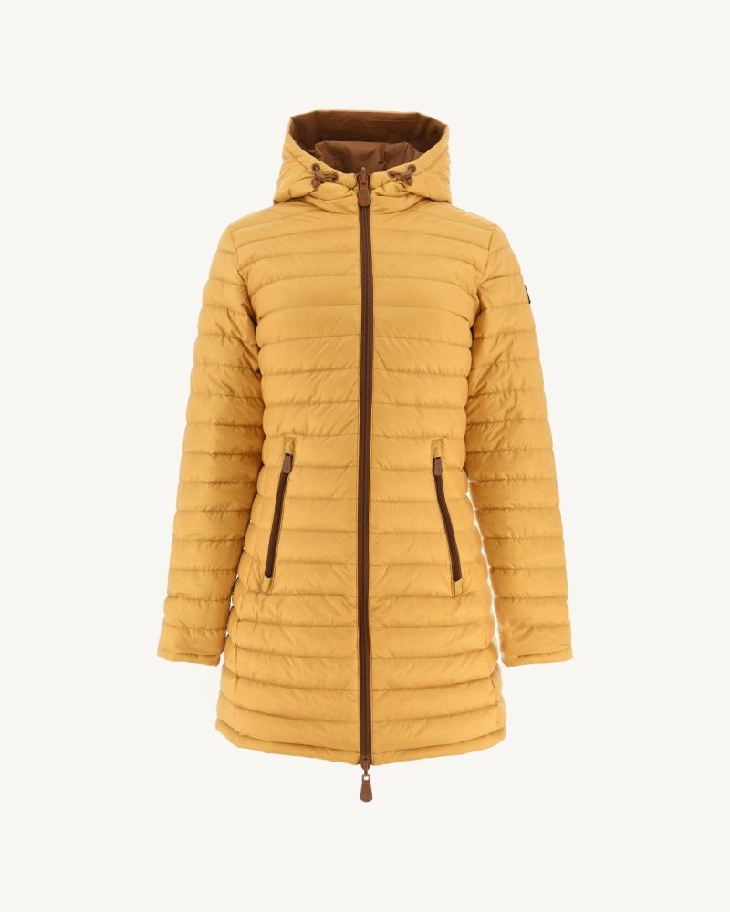 Brown / Mustard JOTT Reversible Moscow Women's Puffer Jackets | GOU-4693