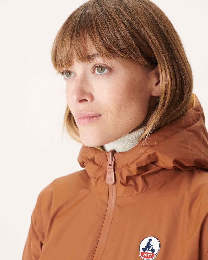 Brown / Mustard JOTT Reversible Vienne Women's Down Jackets | ZNZ-6632