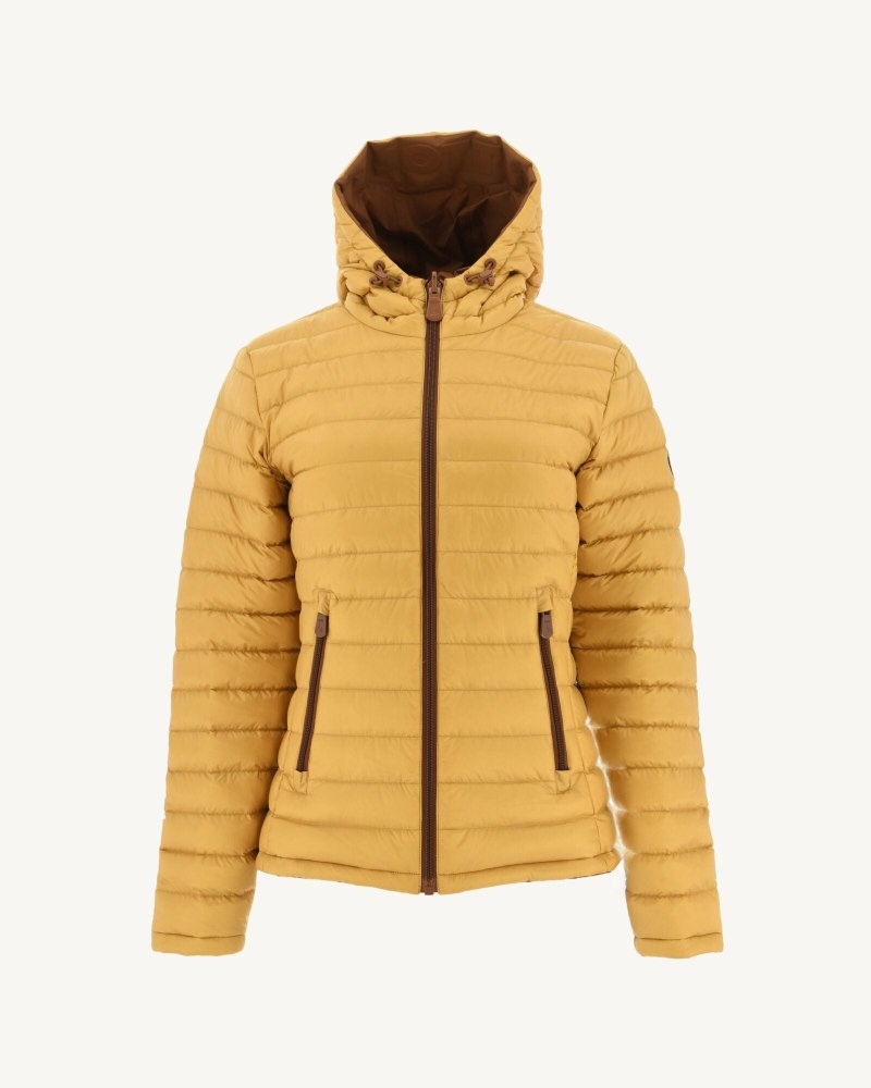 Brown / Mustard JOTT Reversible Vienne Women's Down Jackets | ZNZ-6632