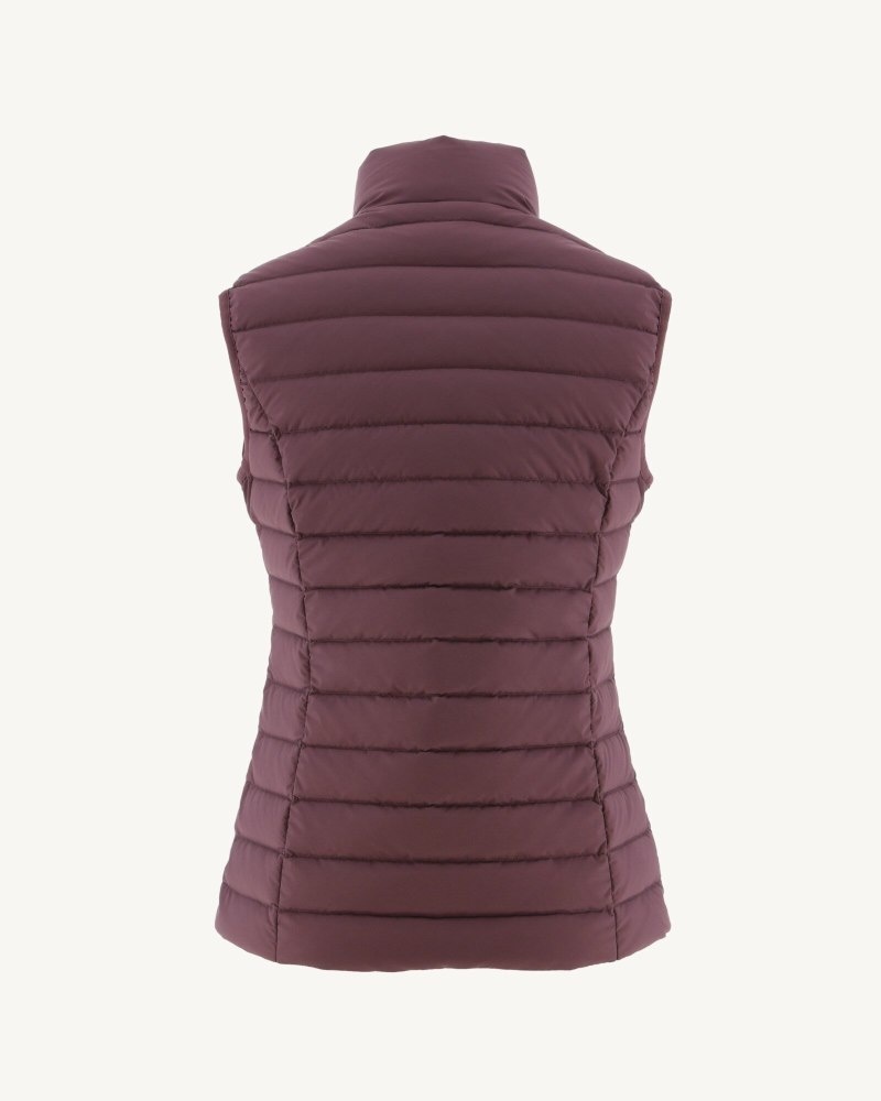 Burgundy JOTT Bordeaux Grenada Stretch Sleeveless Women's Puffer Jackets | DDA-2159