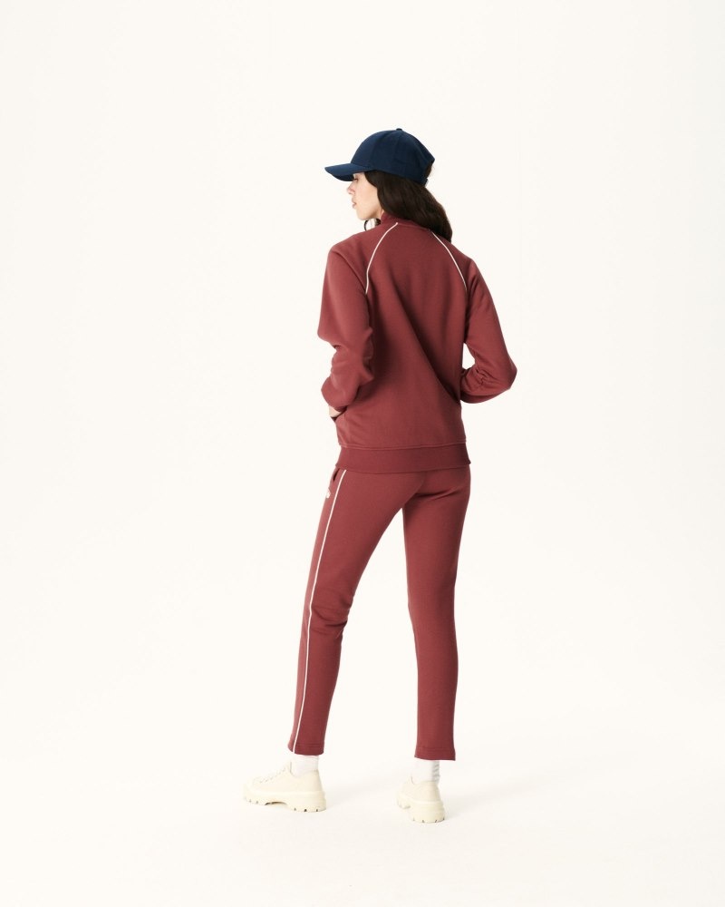 Burgundy JOTT Rocha Organic Cotton Zipped Women's Jackets | HTP-7963