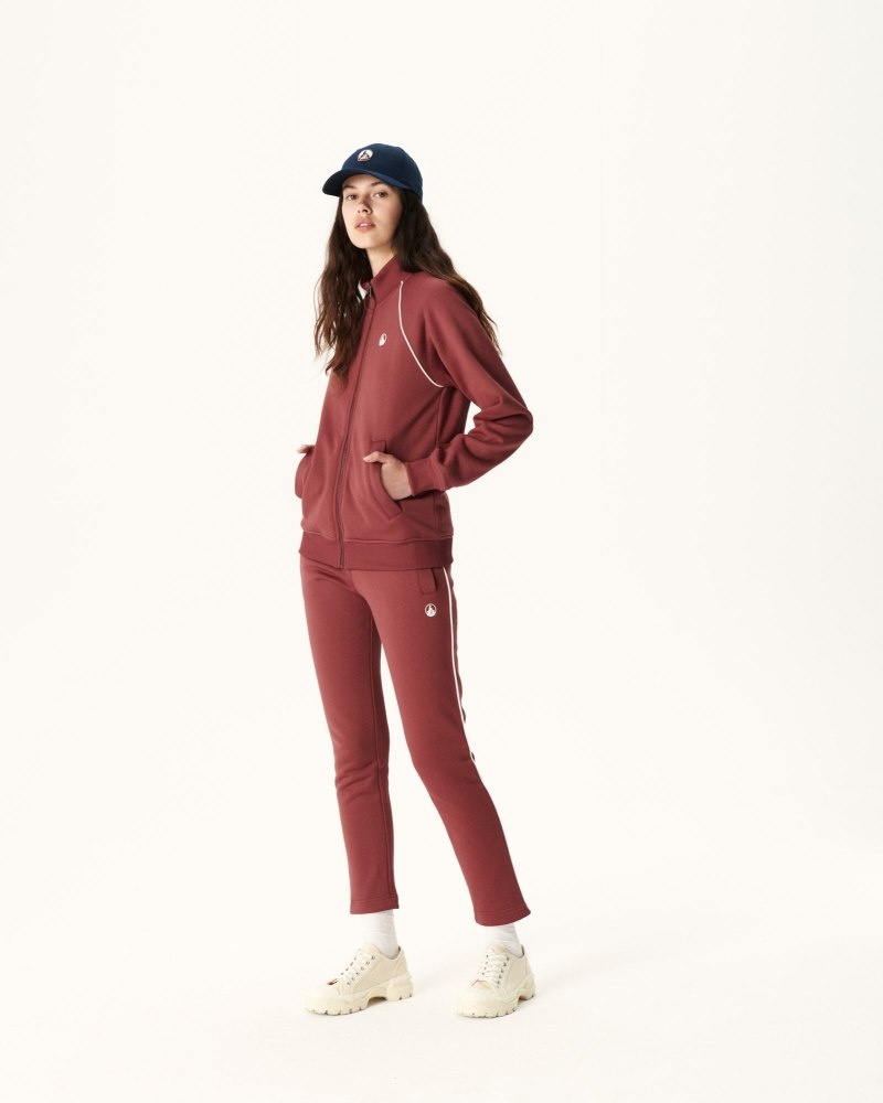 Burgundy JOTT Rocha Organic Cotton Zipped Women's Jackets | HTP-7963