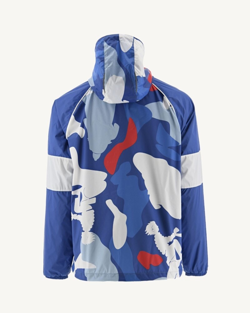 Camo Dark Blue JOTT Mistral Hooded Men's Windbreaker | TAE-3493