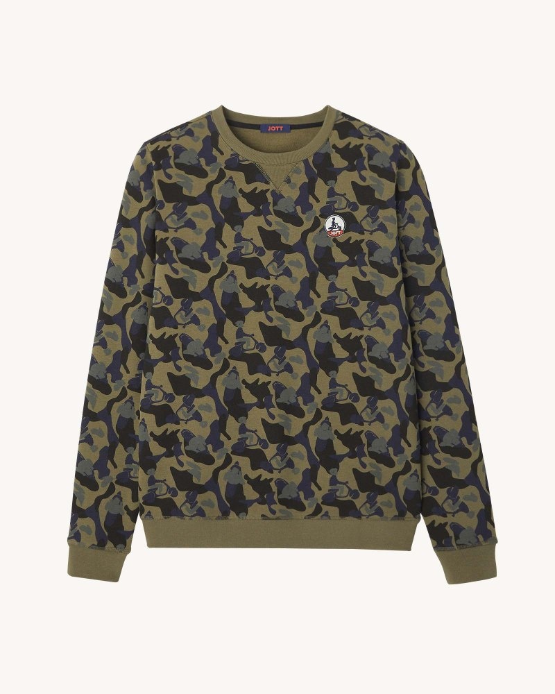 Camo Print JOTT Braga Men's Sweatshirts | TBV-2024