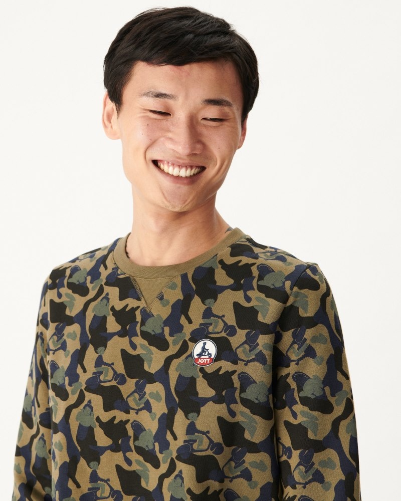 Camo Print JOTT Braga Men's Sweatshirts | TBV-2024