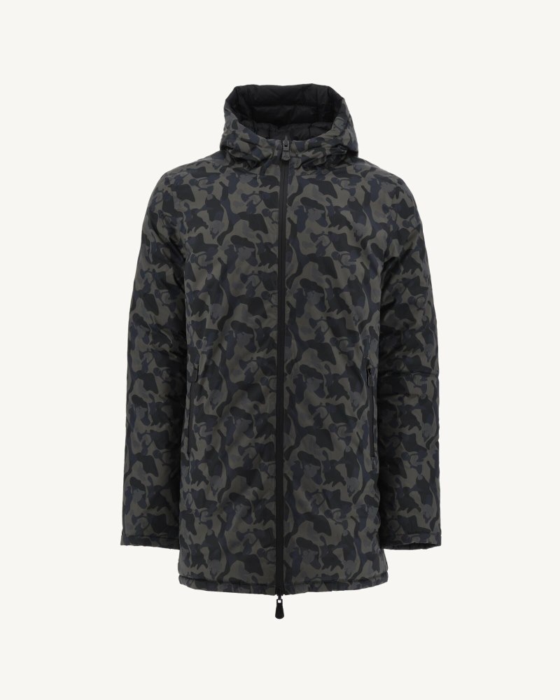 Camo Print / Black JOTT Amsterdam Reversible Men's Down Jackets | IZB-0629