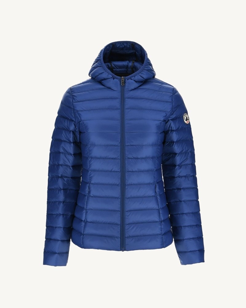 Dark Blue JOTT Cloe Lightweight Hooded Women's Down Jackets | FBI-2102