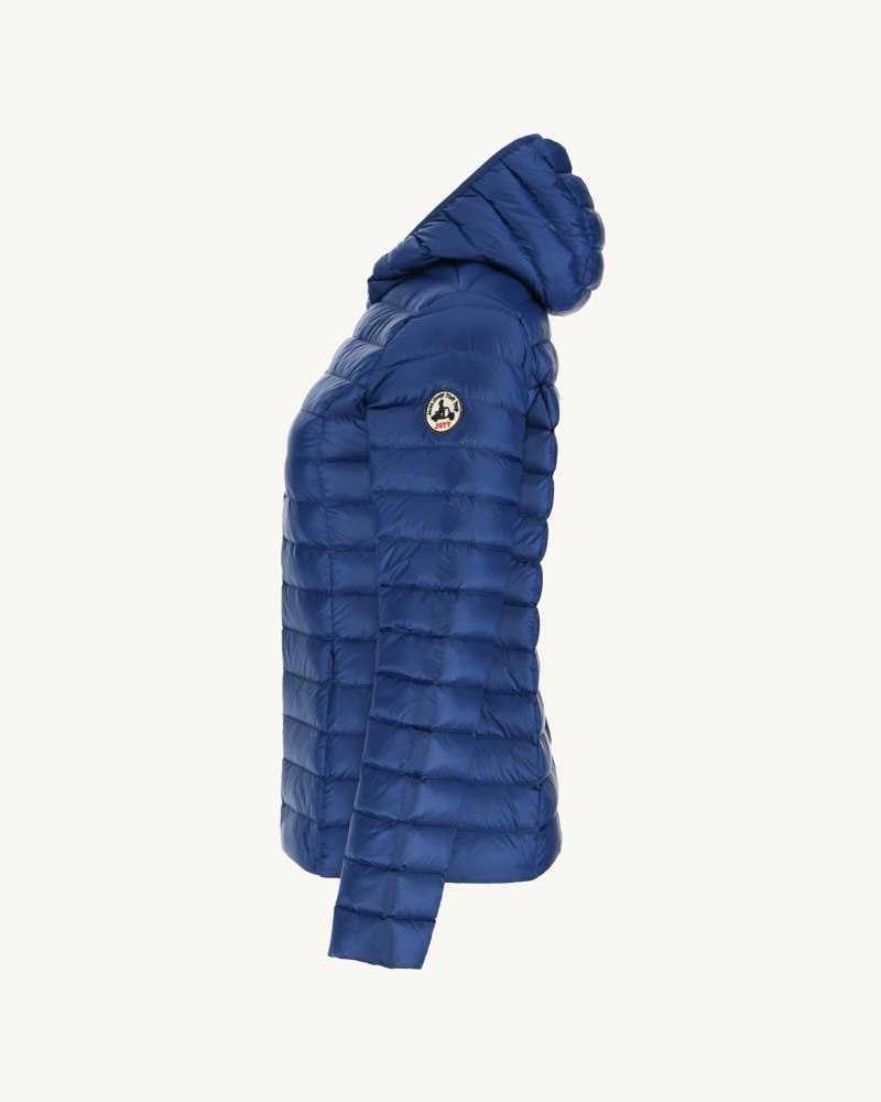 Dark Blue JOTT Cloe Lightweight Hooded Women's Down Jackets | FBI-2102